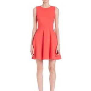 Diane von Furstenberg Fit & Flare Coral Orange Red Mini Dress - Size 4